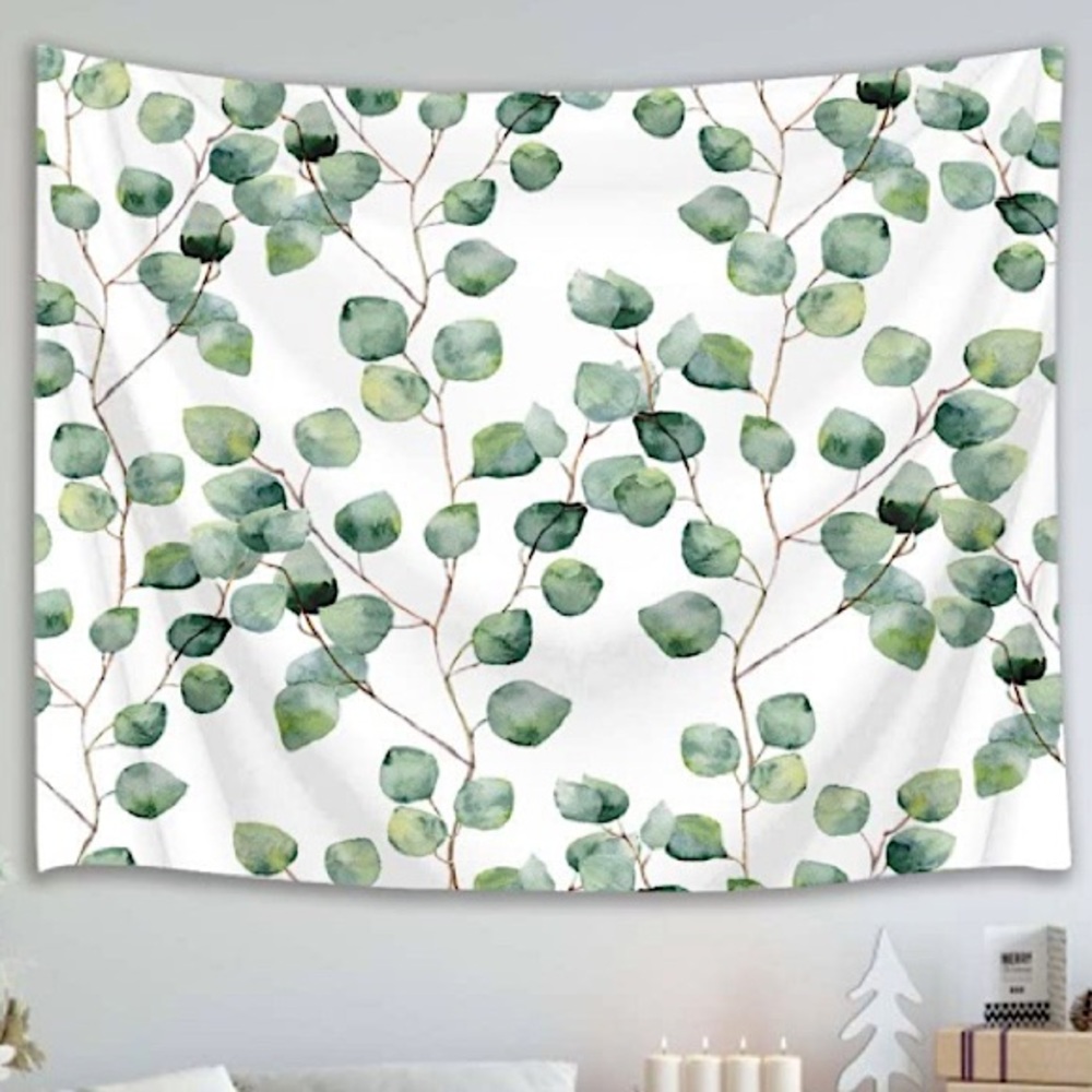 Watercolor Eucalyptus Plant Botanical Modern Minimal Wall Art/Tapestry/Bedspread